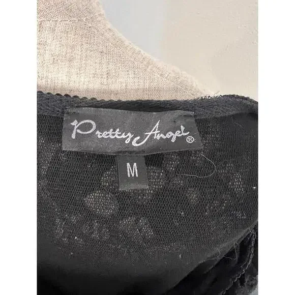 Elegant Black Sheer Ruffled Women's Blouse - Picture 6 of 6